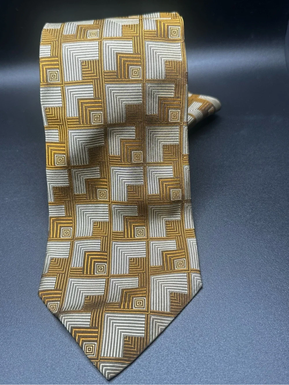 Robert Talbott Best of Class for Nordstrom — Gold Geometric Silk Tie